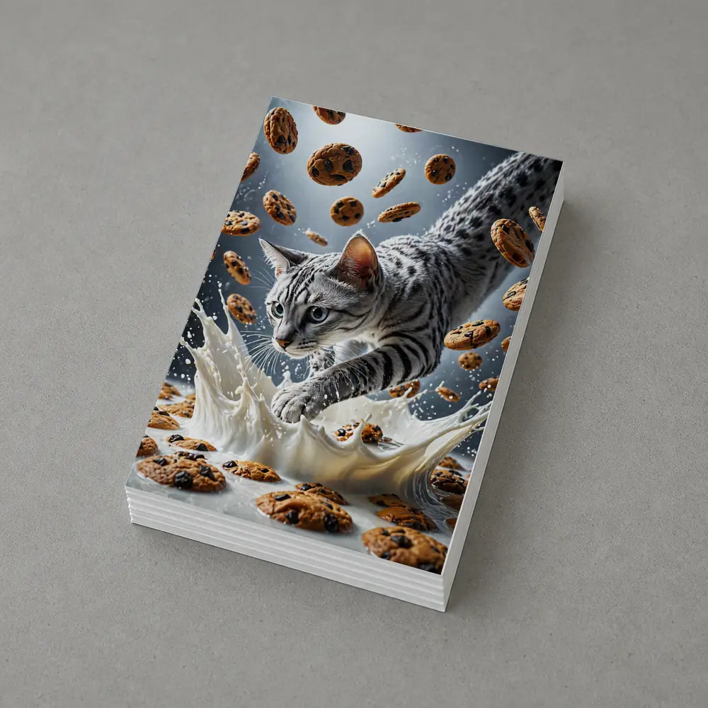 Egyptian Mau Cat Milk Splash Flying Cookies – Postcards