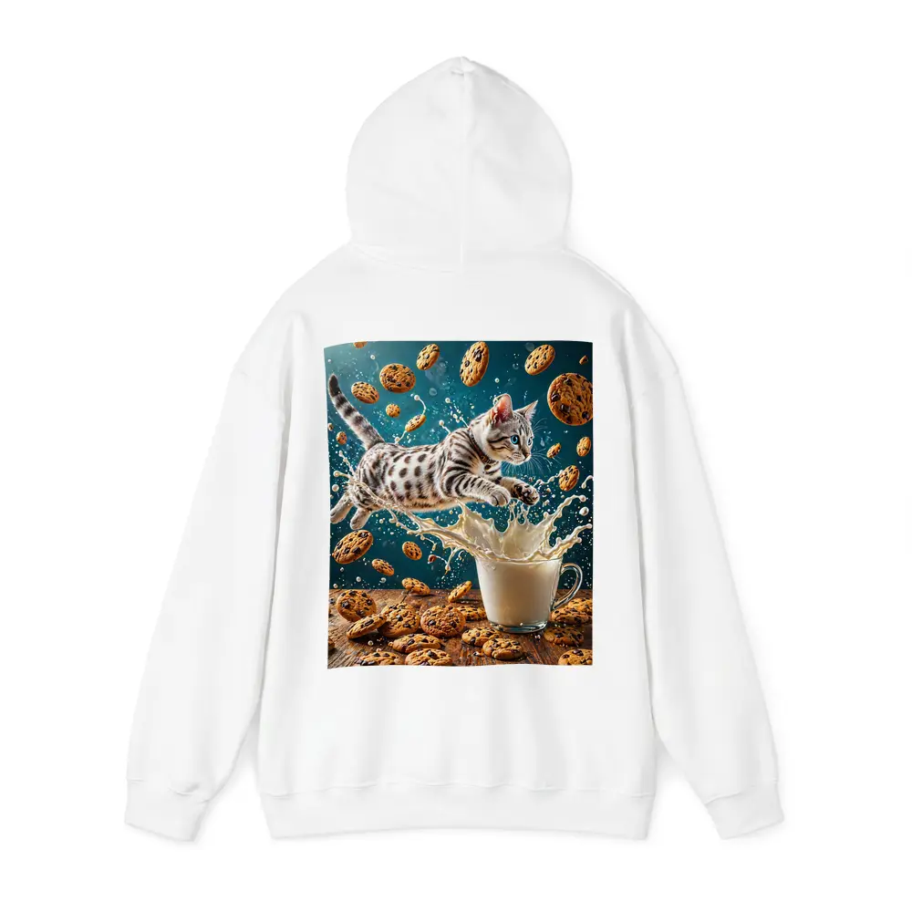 Egyptian Mau Kitten Leaping Into Milk Splash – Hoodies