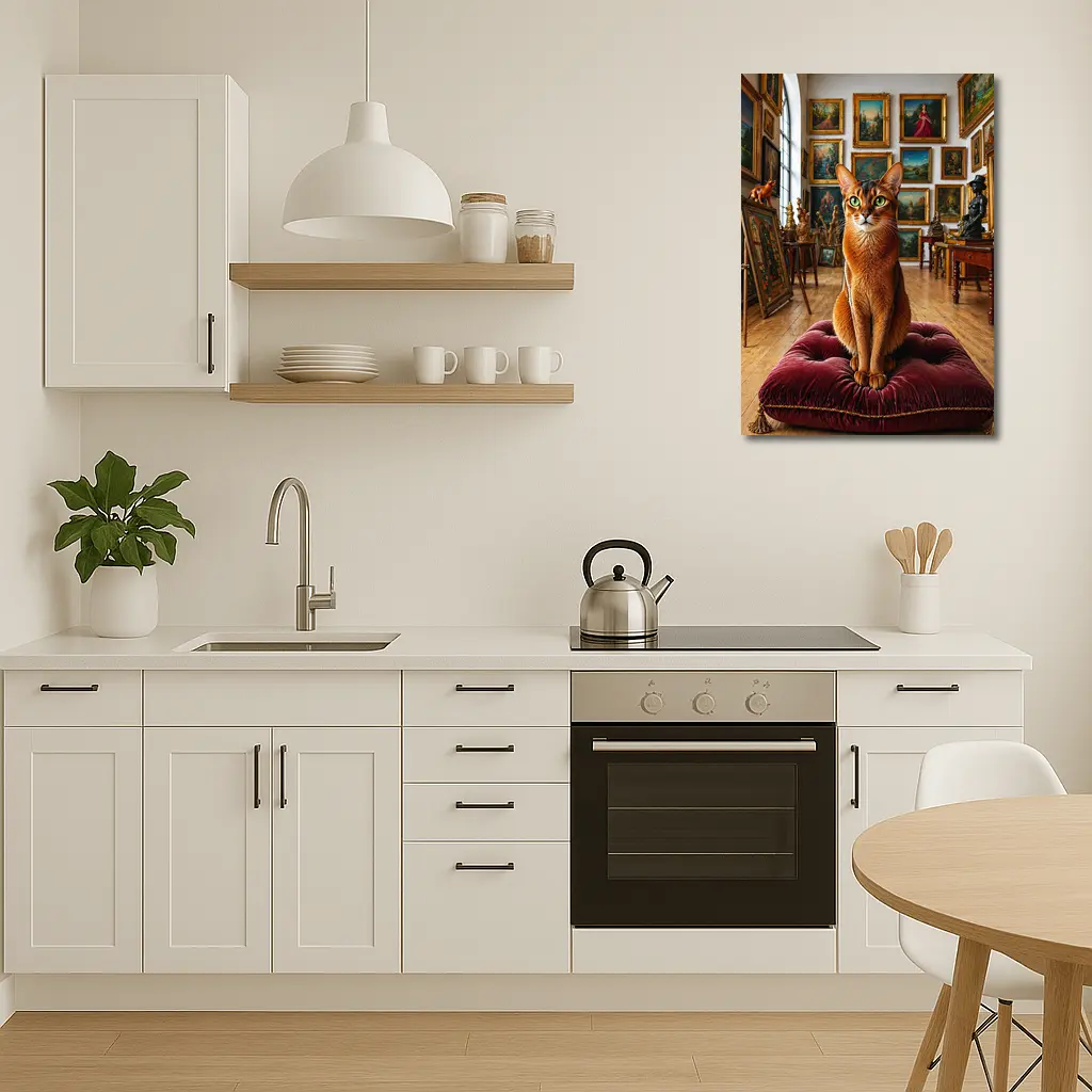 Abyssinian Cat Sitting in Art Gallery – Wall Art