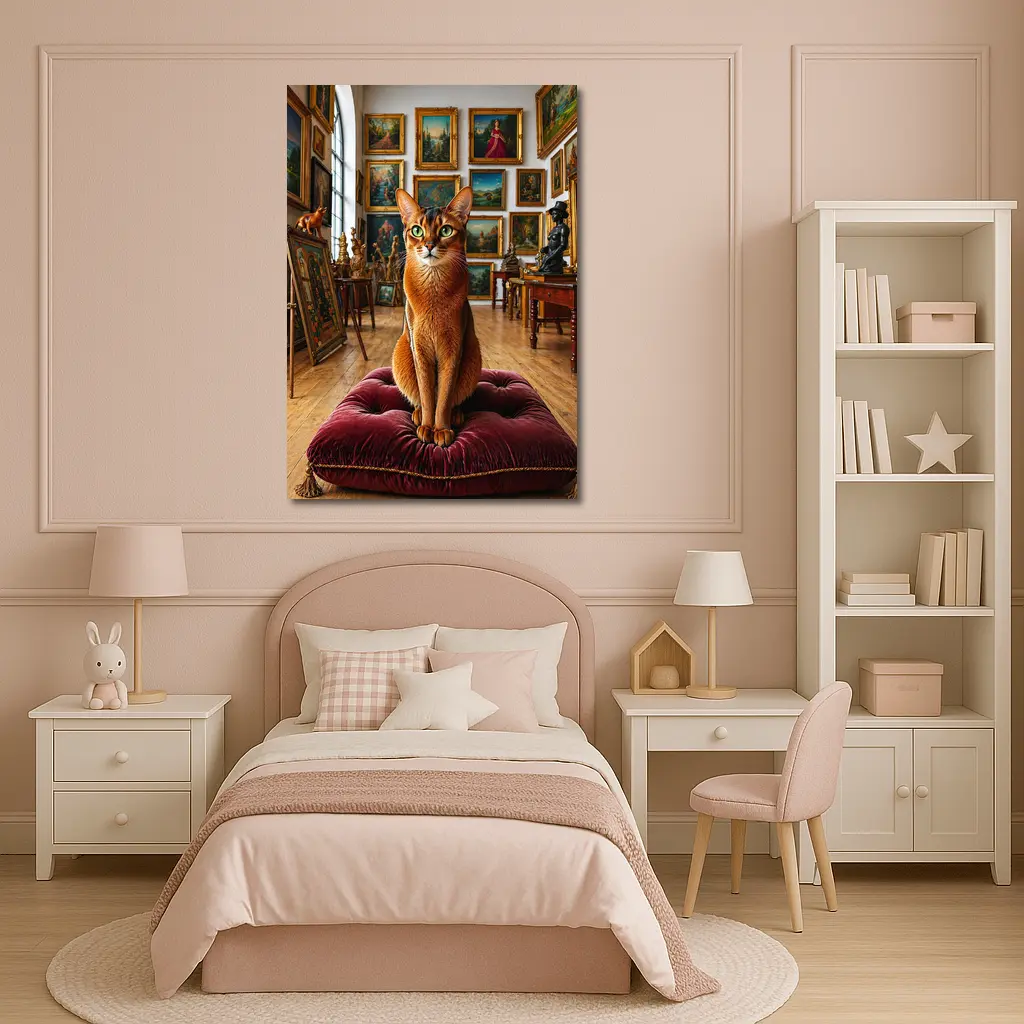 Abyssinian Cat Sitting in Art Gallery – Wall Art