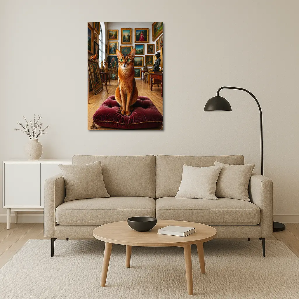 Abyssinian Cat Sitting in Art Gallery – Wall Art