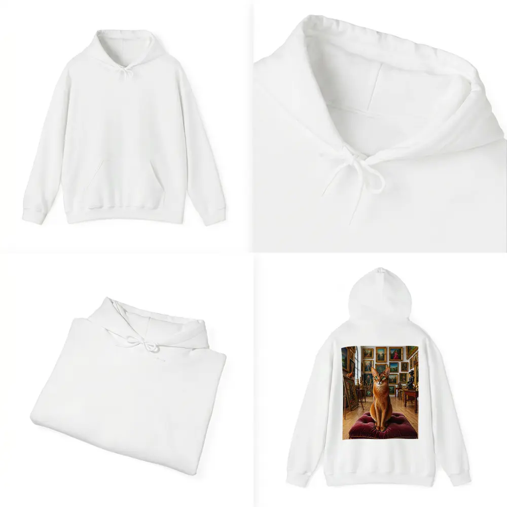 Abyssinian Cat Sitting in Art Gallery – Hoodies