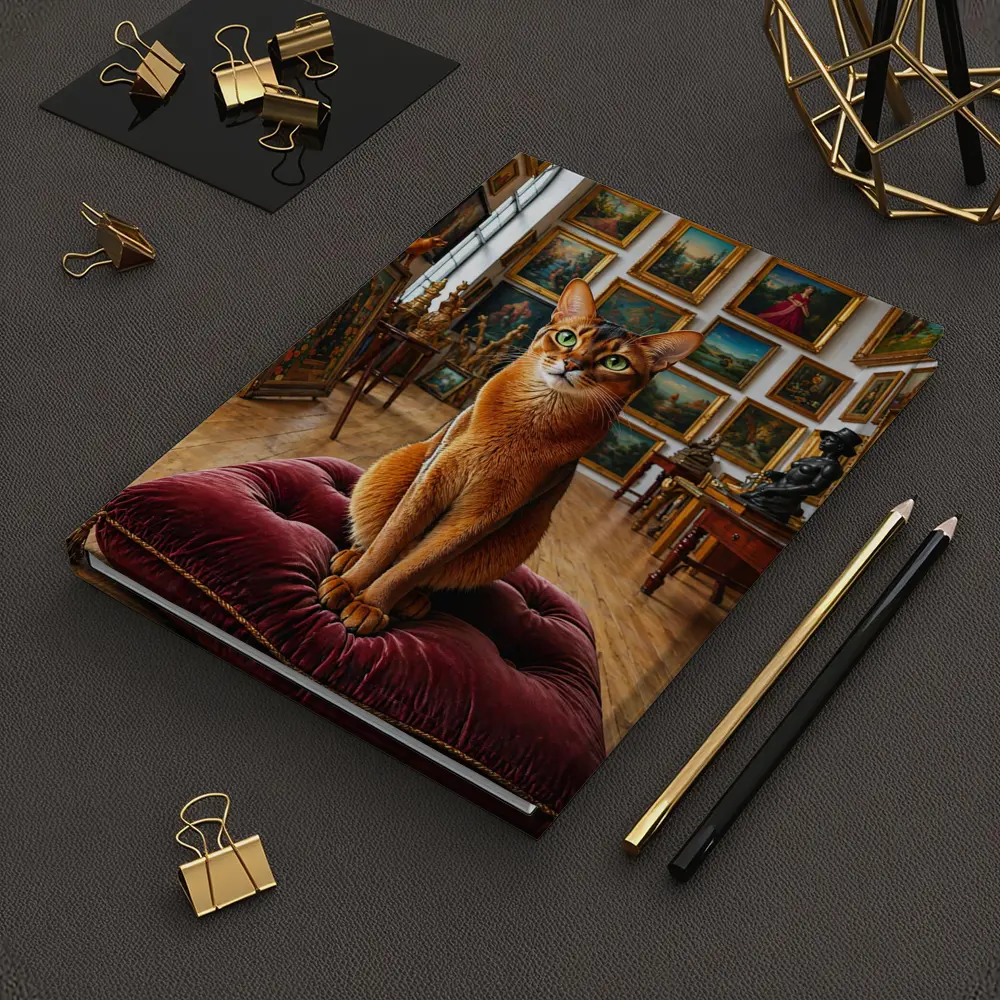 Abyssinian Cat Sitting in Art Gallery – Notebooks