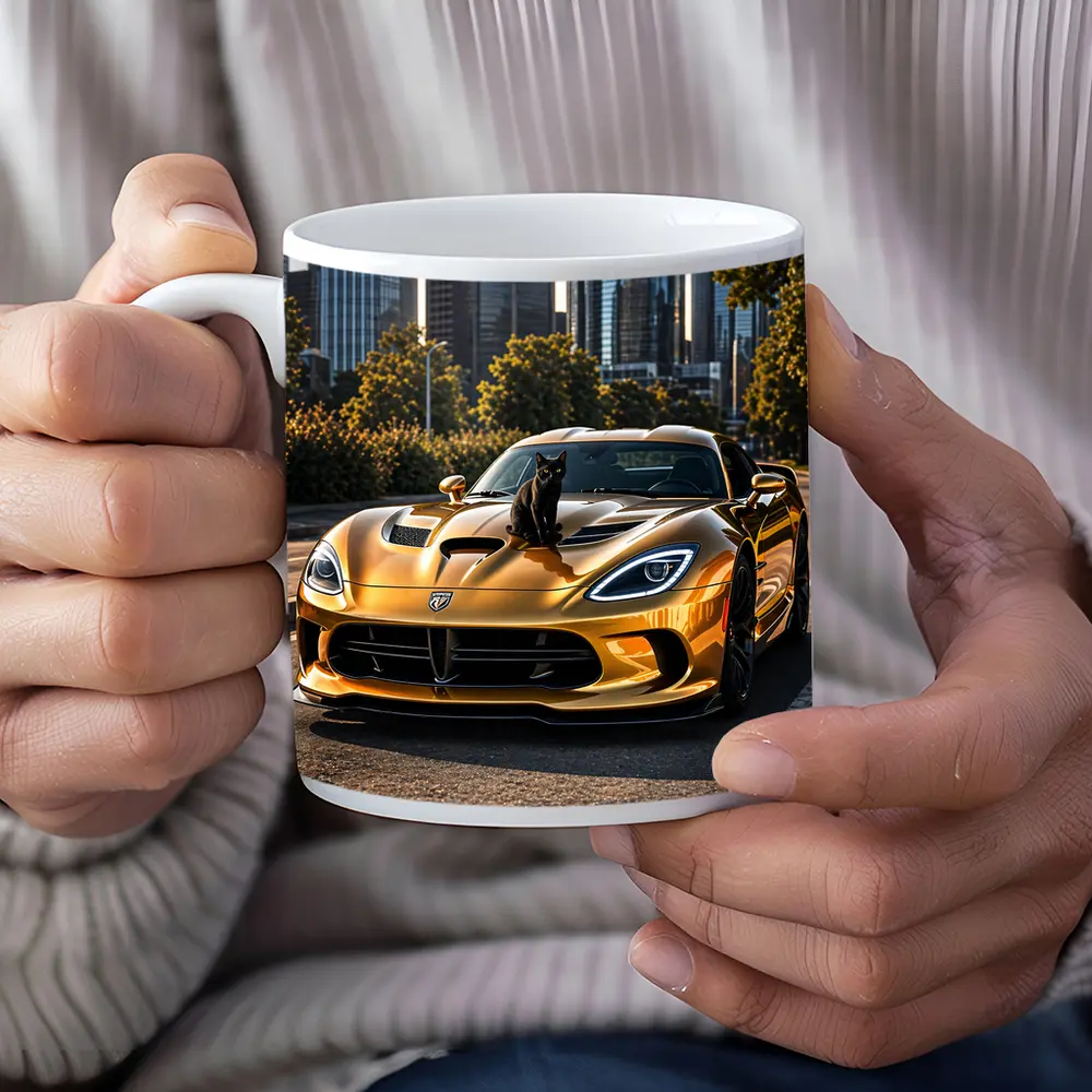 Gold Dodge Viper Black Cat City – Mugs