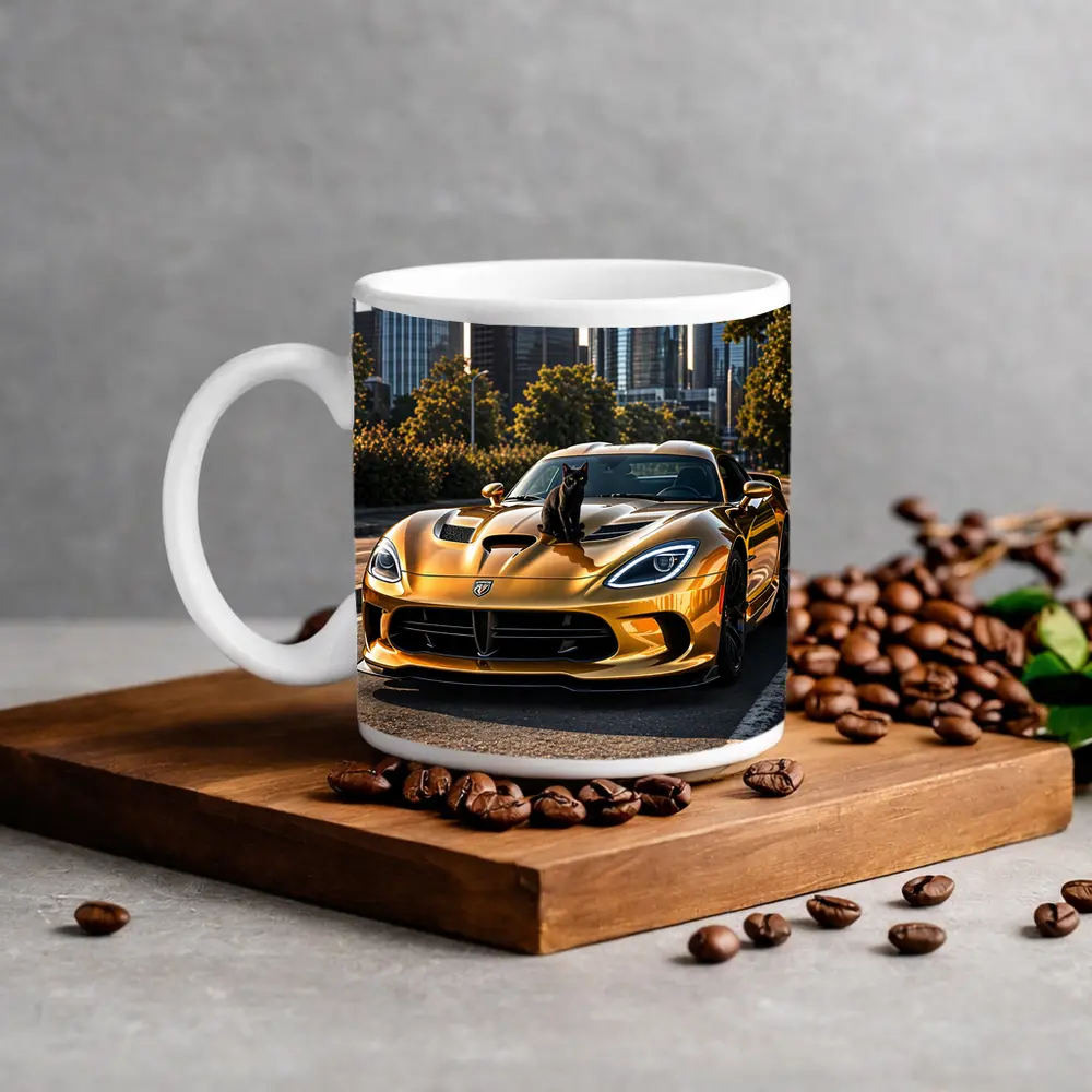 Gold Dodge Viper Black Cat City – Mugs
