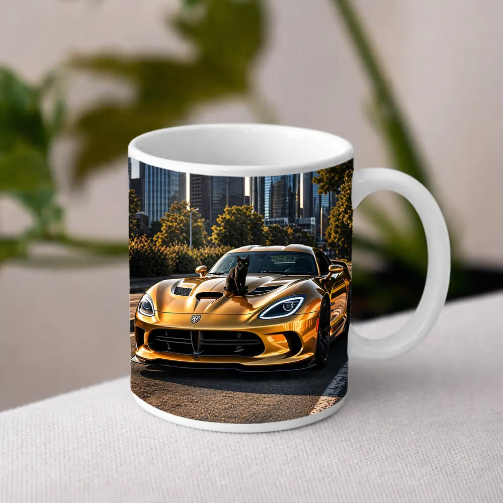 Gold Dodge Viper Black Cat City – Mugs