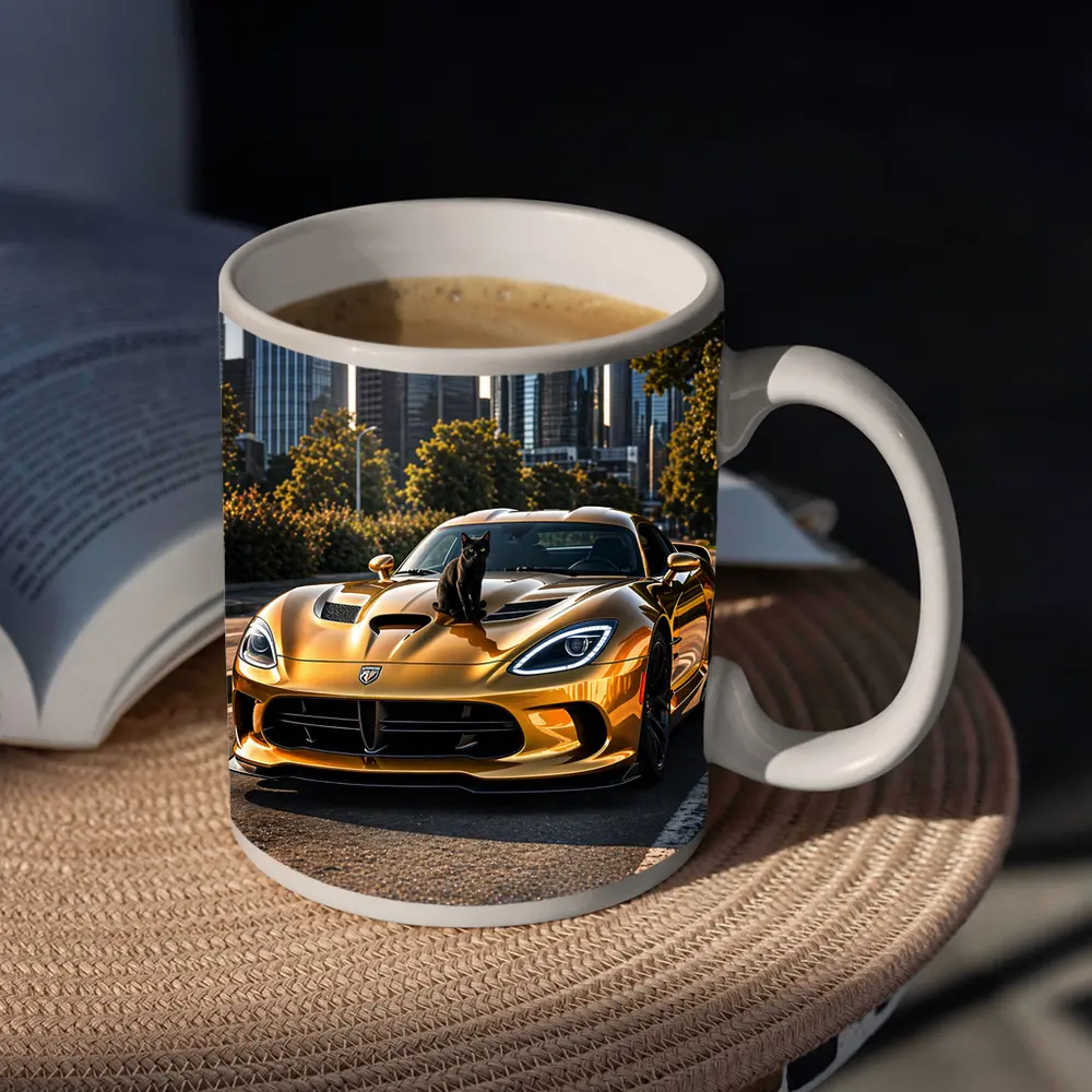 Gold Dodge Viper Black Cat City – Mugs