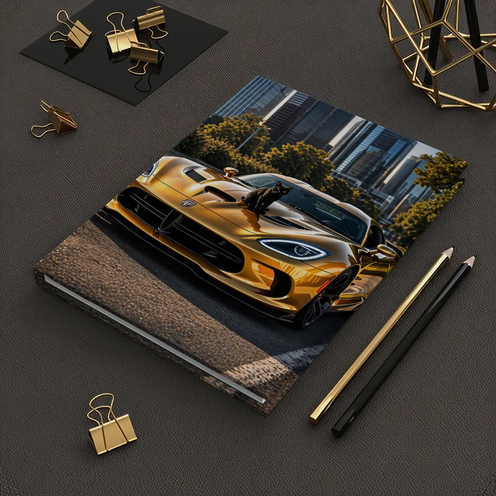 Gold Dodge Viper Black Cat City – Notebooks