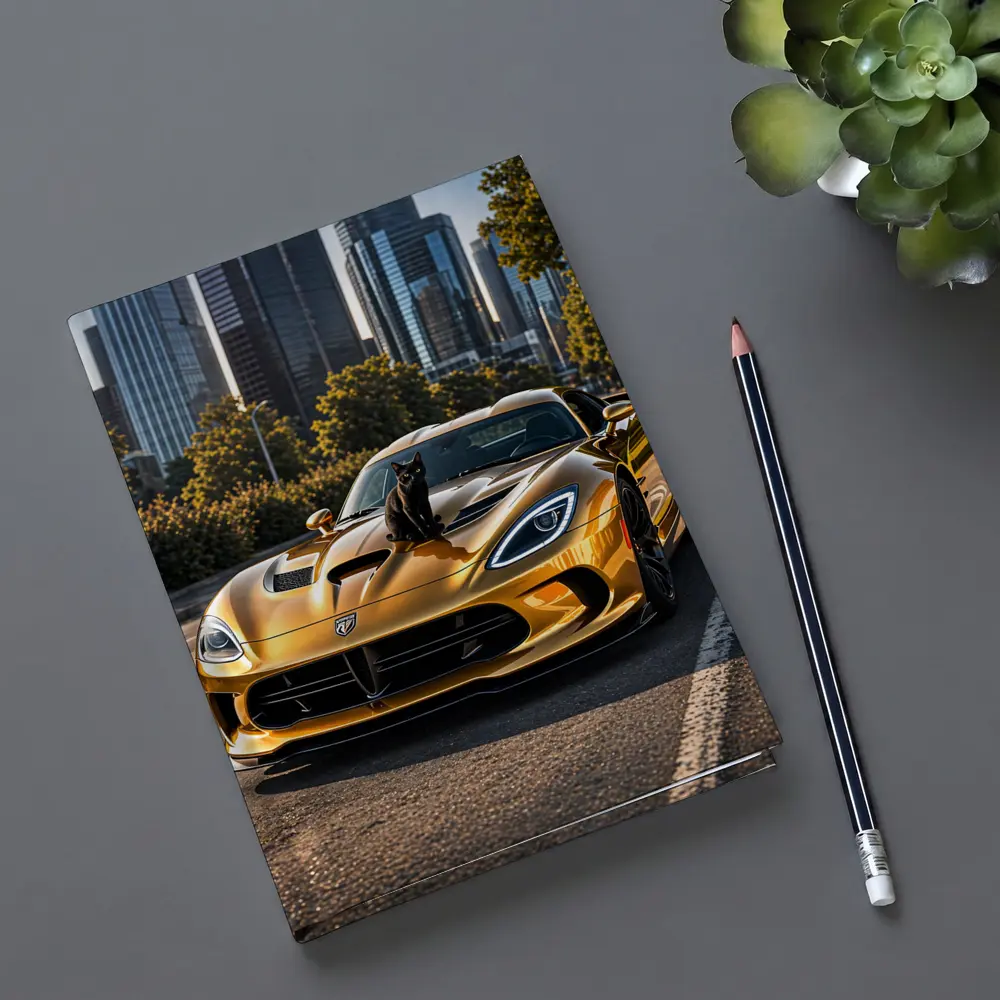 Gold Dodge Viper Black Cat City – Notebooks