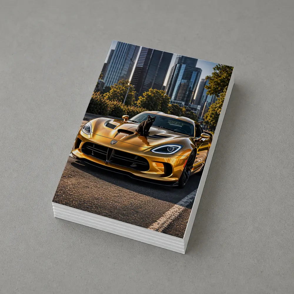 Gold Dodge Viper Black Cat City – Postcards