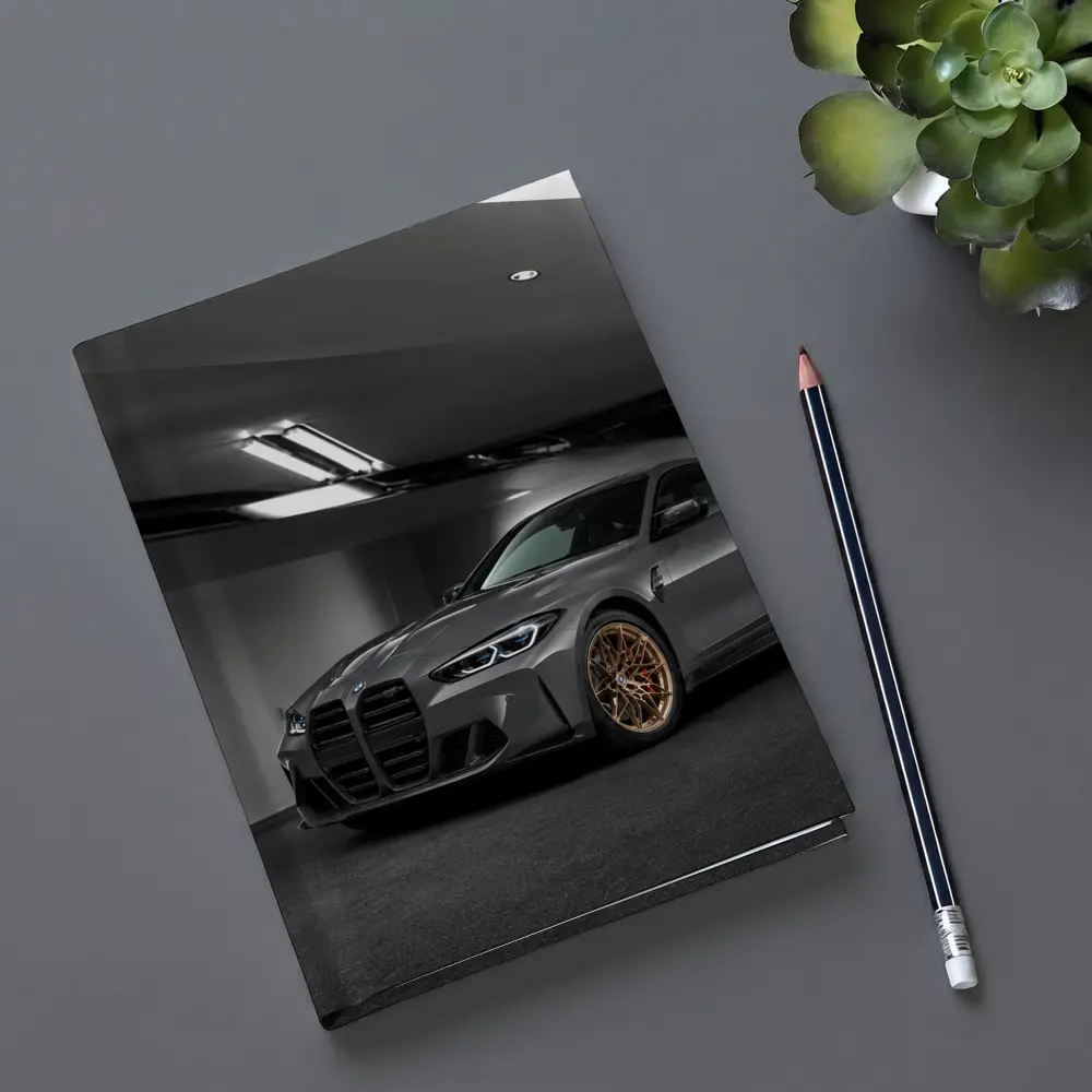 BMW M4 Gray Coupe Gold Rims Garage – Notebooks