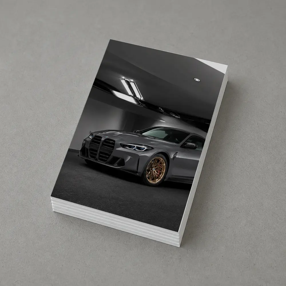 BMW M4 Gray Coupe Gold Rims Garage – Postcards