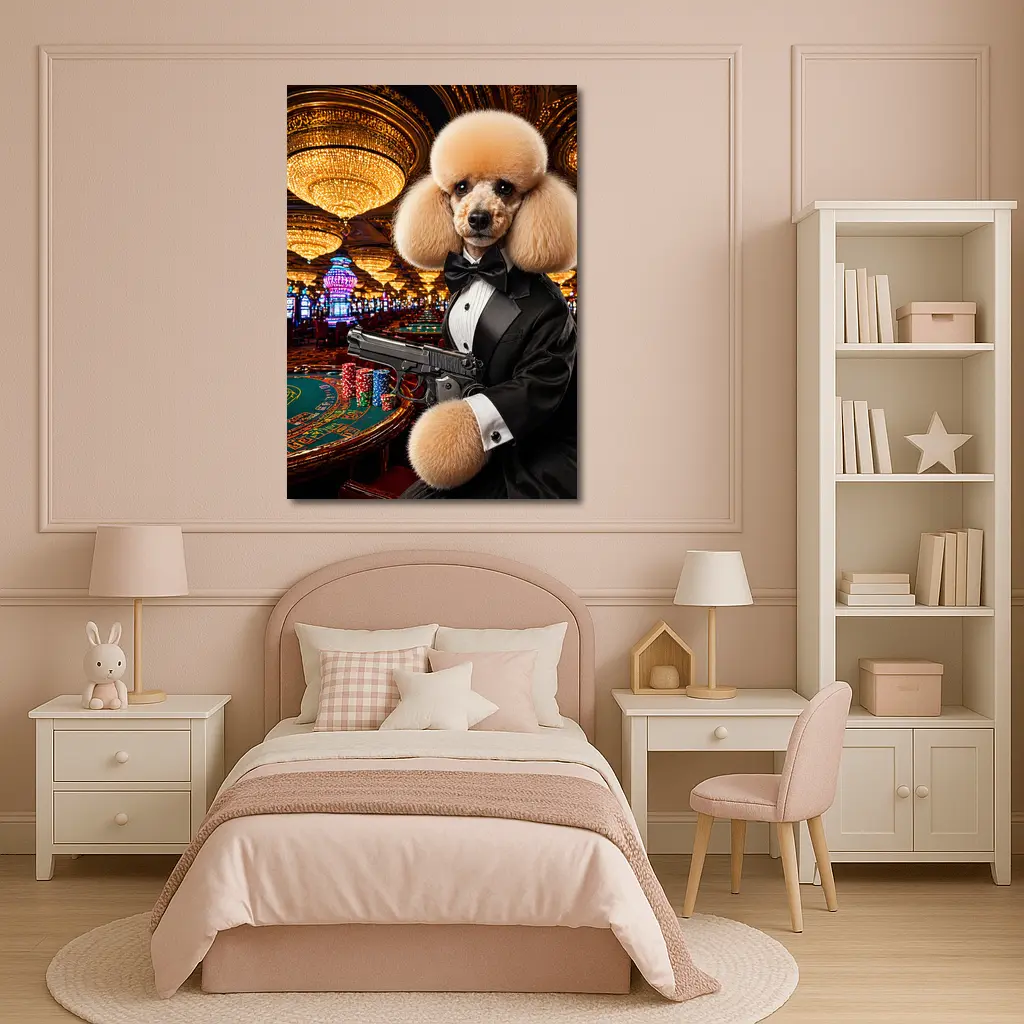 Poodle In Tuxedo Casino Gun Wall Art – Wall Art