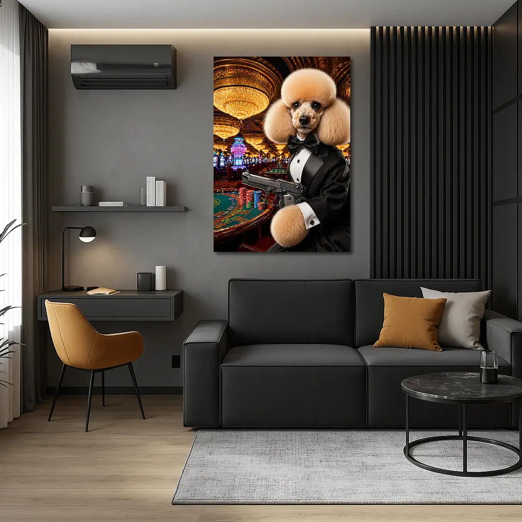 Poodle In Tuxedo Casino Gun Wall Art – Wall Art