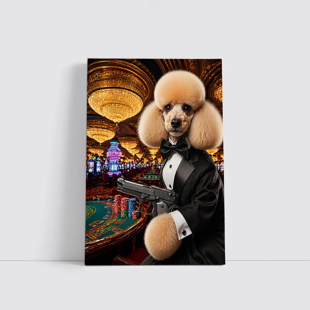 Poodle In Tuxedo Casino Gun Wall Art – Wall Art