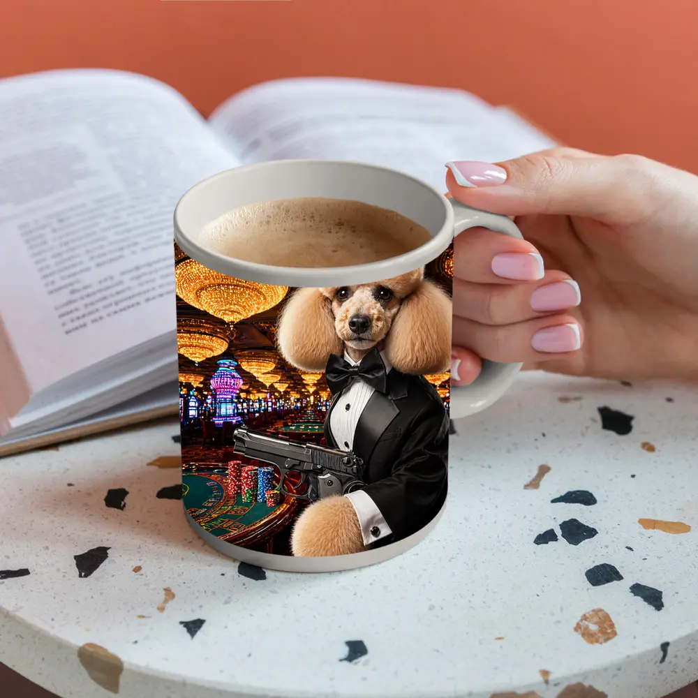 Poodle In Tuxedo Casino Gun Wall Art – Mugs