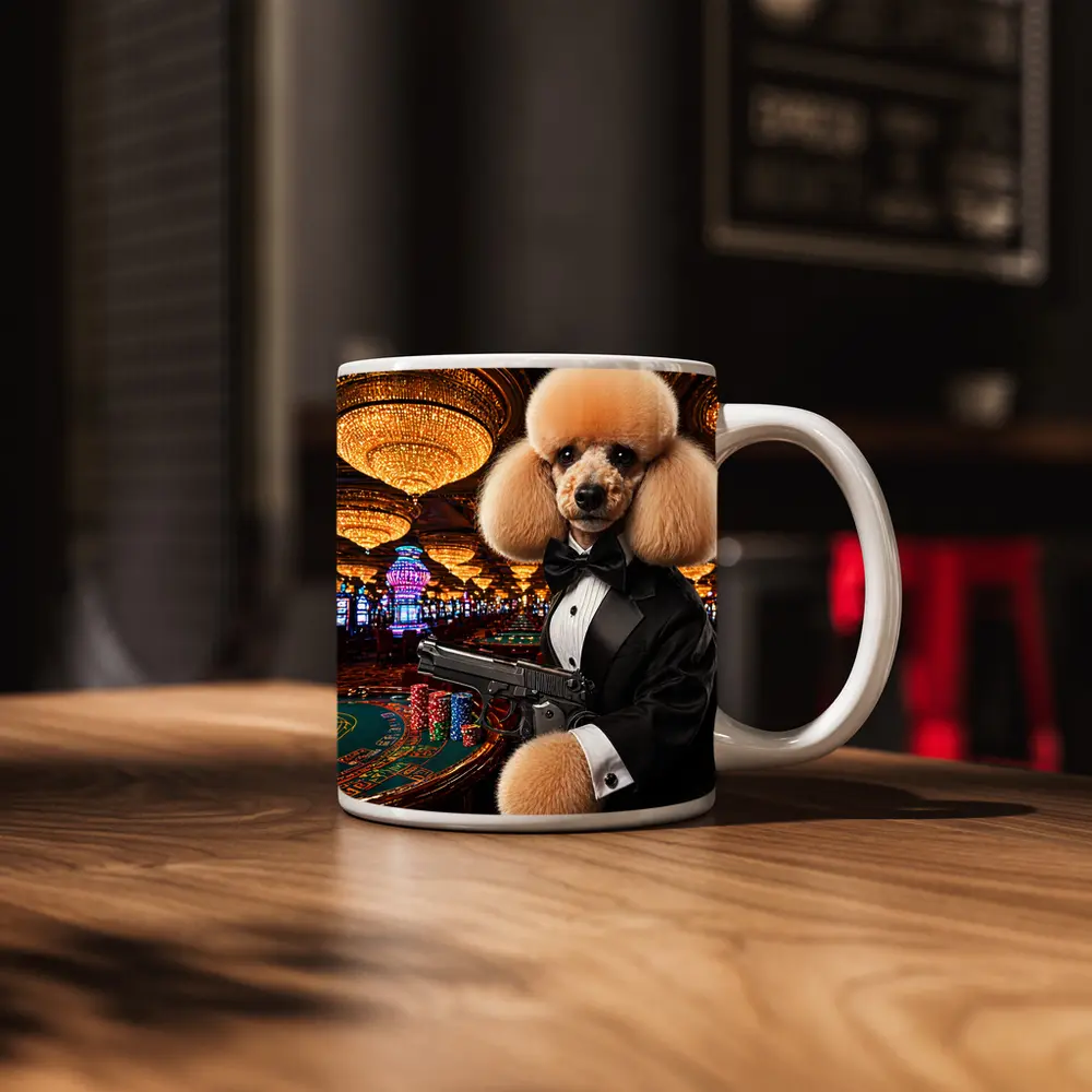 Poodle In Tuxedo Casino Gun Wall Art – Mugs