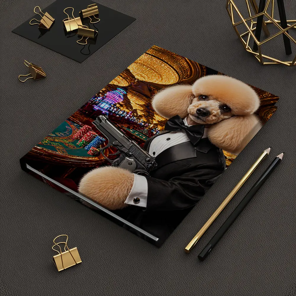 Poodle In Tuxedo Casino Gun Wall Art – Notebooks