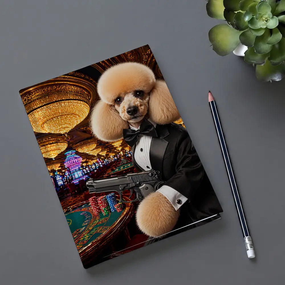Poodle In Tuxedo Casino Gun Wall Art – Notebooks