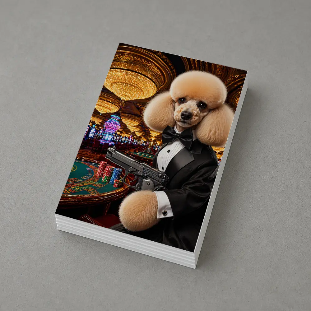 Poodle In Tuxedo Casino Gun Wall Art – Postcards