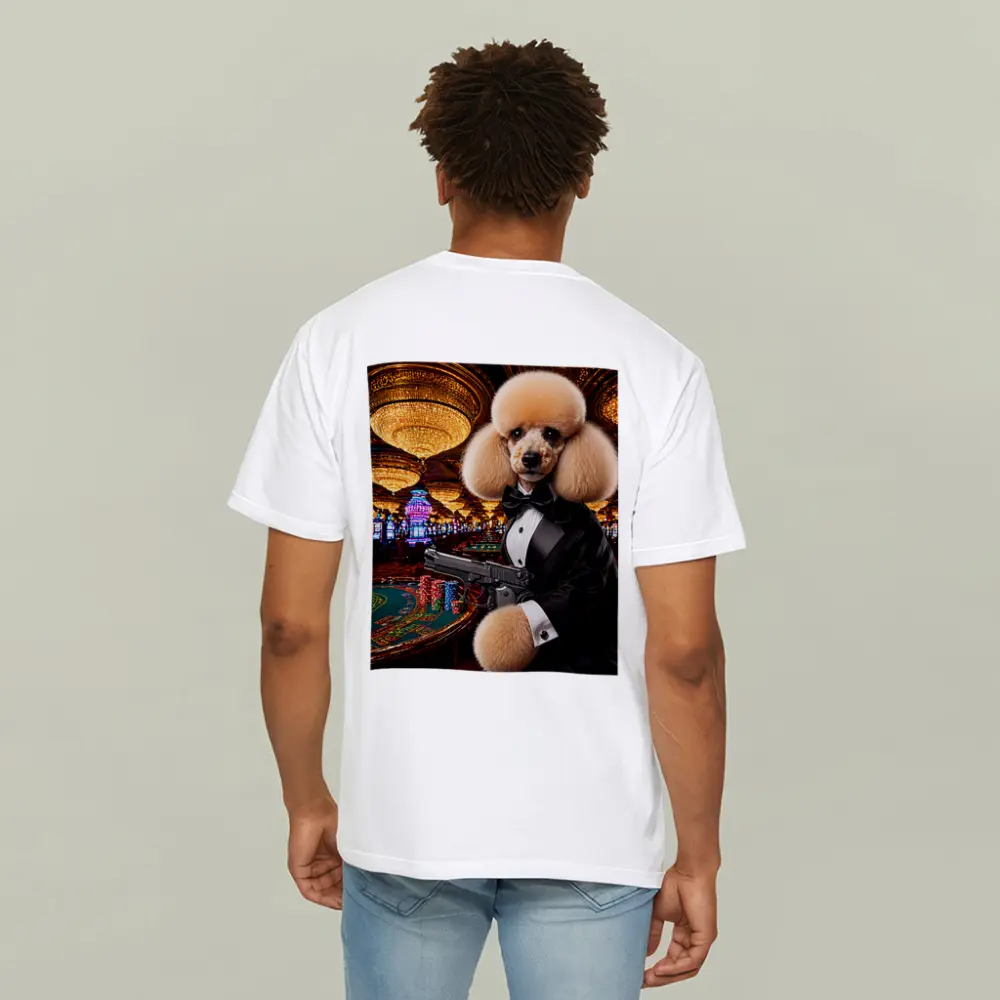 Poodle In Tuxedo Casino Gun Wall Art – T-Shirts