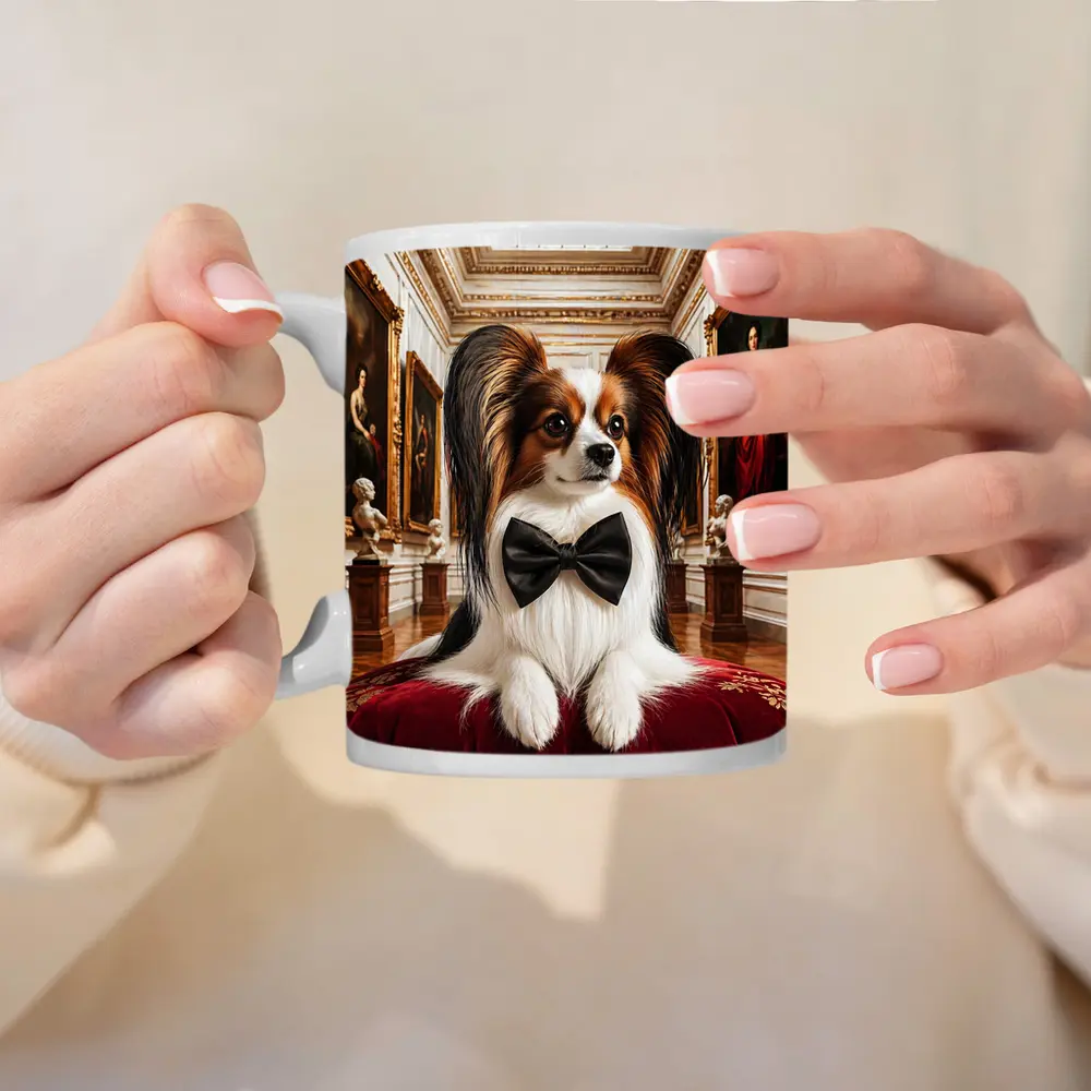 Papillon Dog Wearing Bow Tie Museum Gallery – Mugs