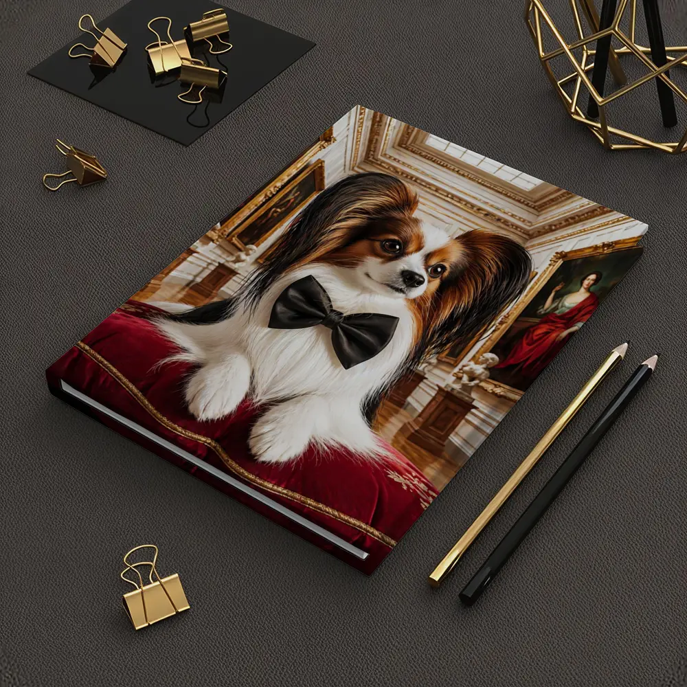 Papillon Dog Wearing Bow Tie Museum Gallery – Notebooks