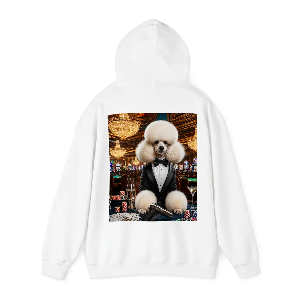 White Poodle Tuxedo Casino Spy Scene – Hoodies
