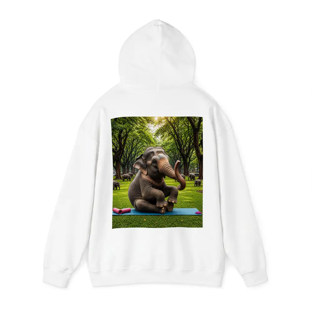 Elephant Doing Yoga in Green Park – Hoodies