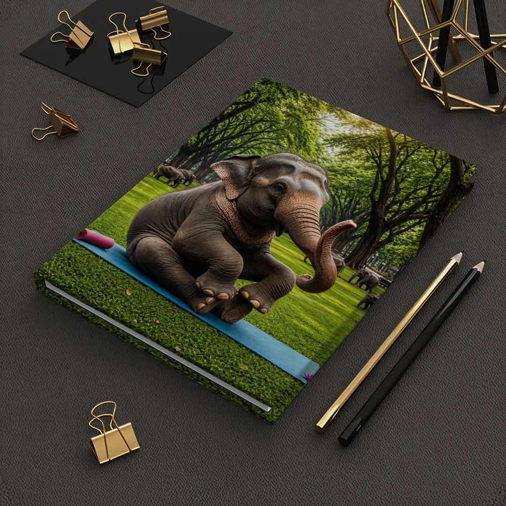 Elephant Doing Yoga in Green Park – Notebooks