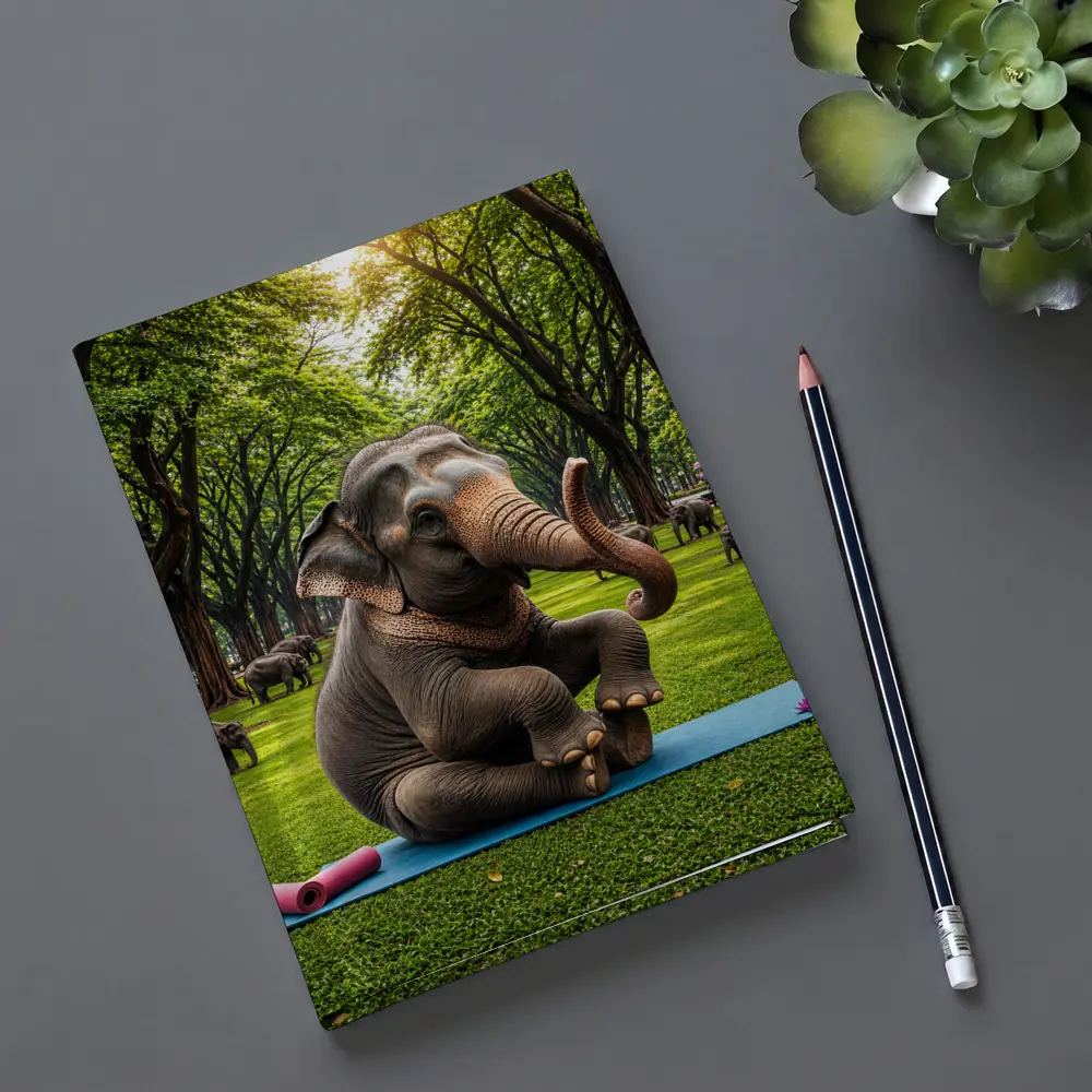 Elephant Doing Yoga in Green Park – Notebooks
