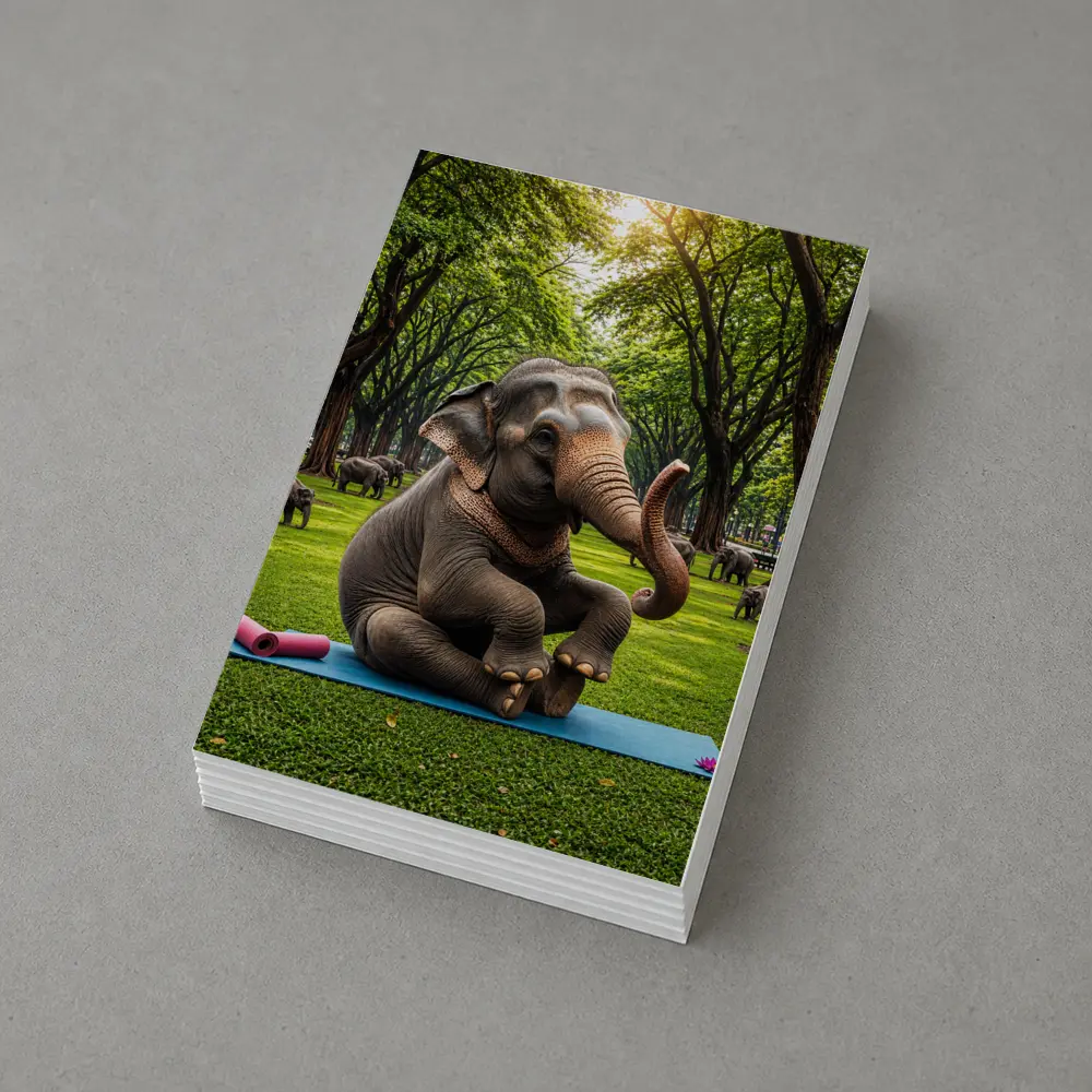 Elephant Doing Yoga in Green Park – Postcards