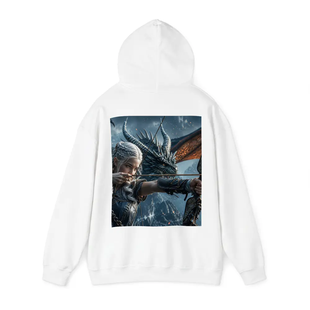 Elf Archer Woman With Dragon Fantasy Art – Hoodies