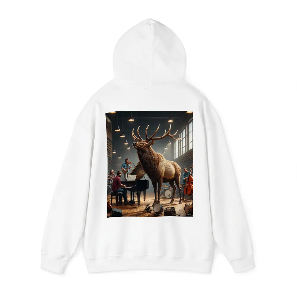 Elk Standing in Music Studio With Band – Hoodies