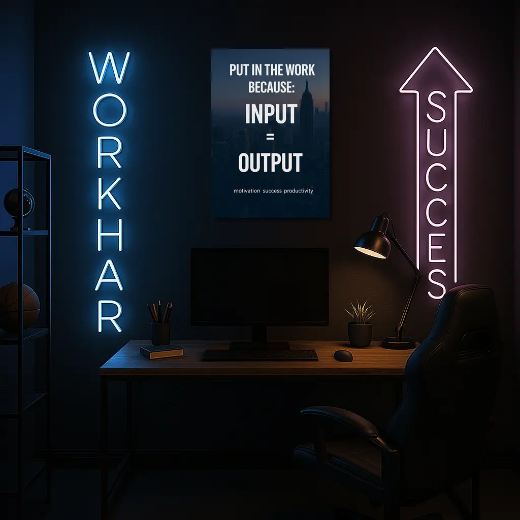 Input Equals Output Motivational City Quote – Wall Art