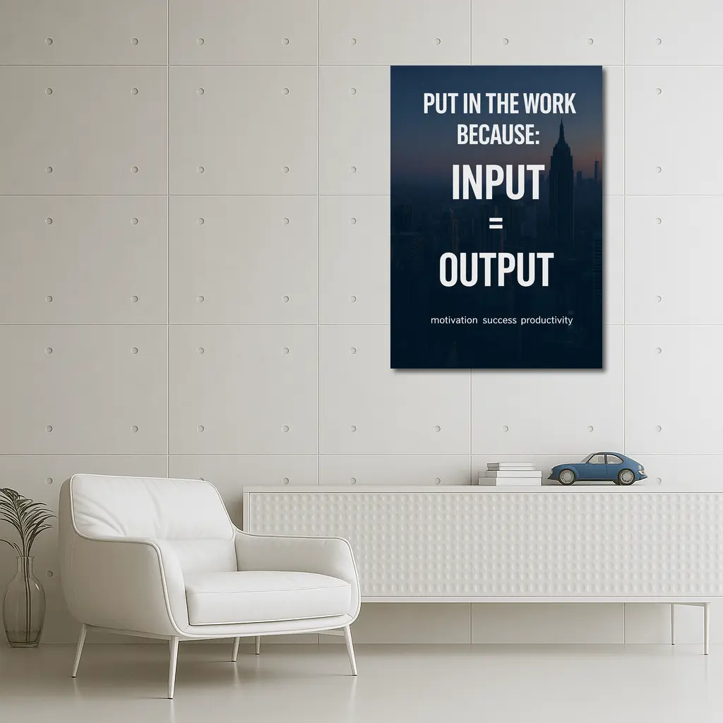 Input Equals Output Motivational City Quote – Wall Art
