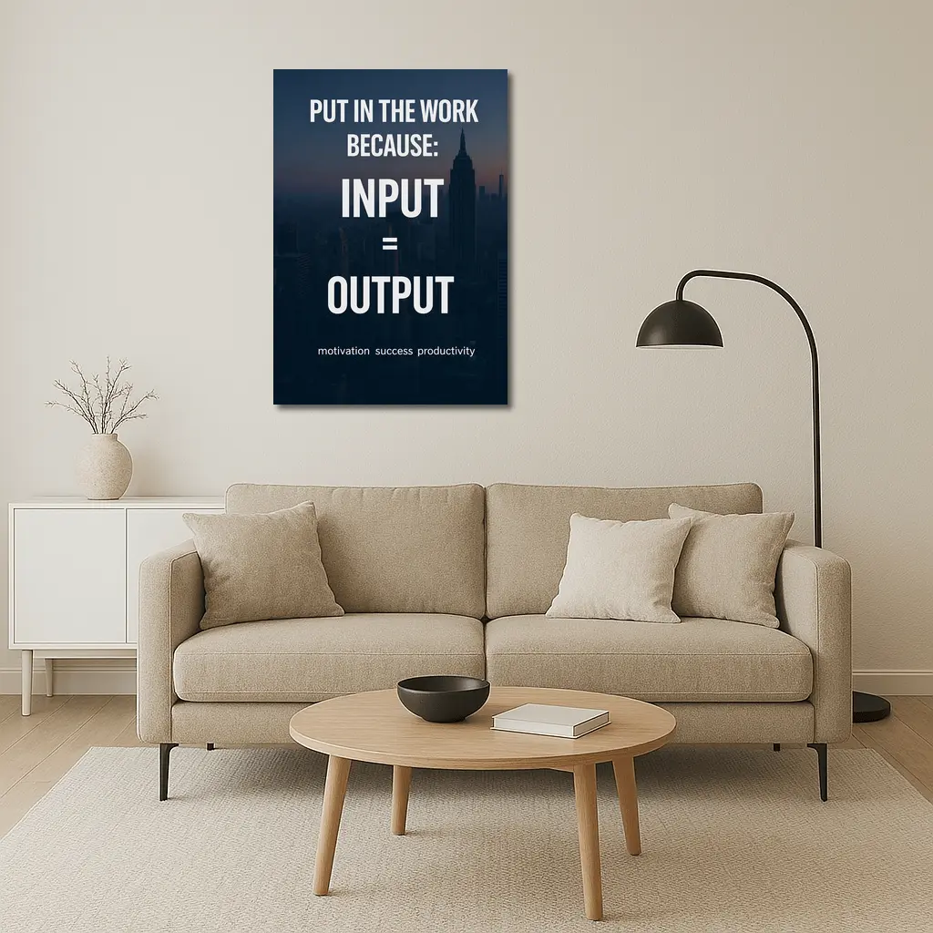 Input Equals Output Motivational City Quote – Wall Art