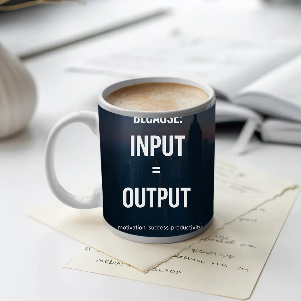 Input Equals Output Motivational City Quote – Mugs