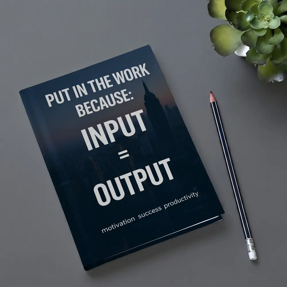 Input Equals Output Motivational City Quote – Notebooks