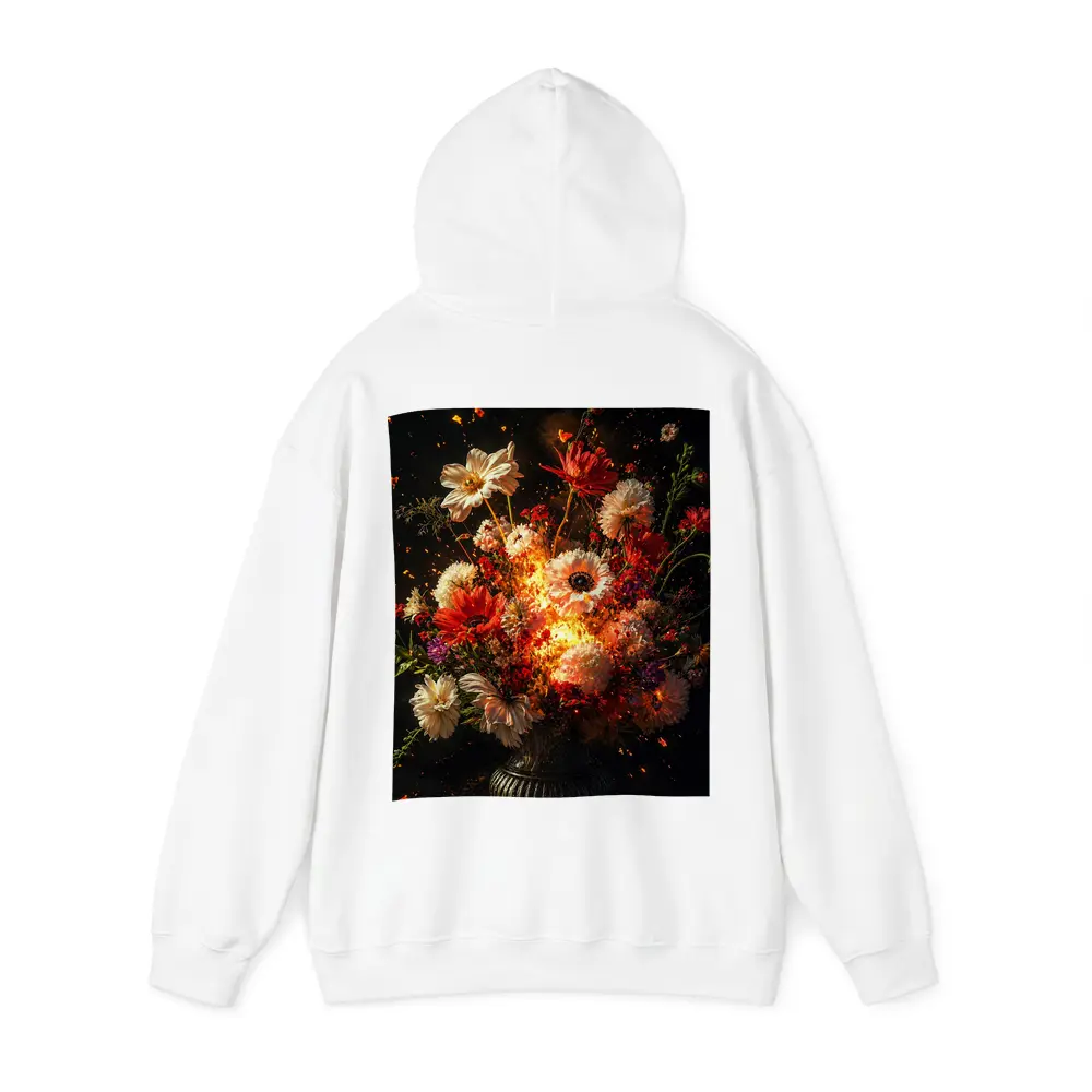 Fiery Floral Bouquet Explosion Dark Background – Hoodies