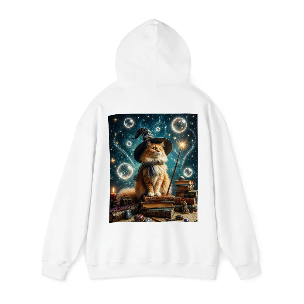 Wizard Cat With Magic Wand Starry Night – Hoodies