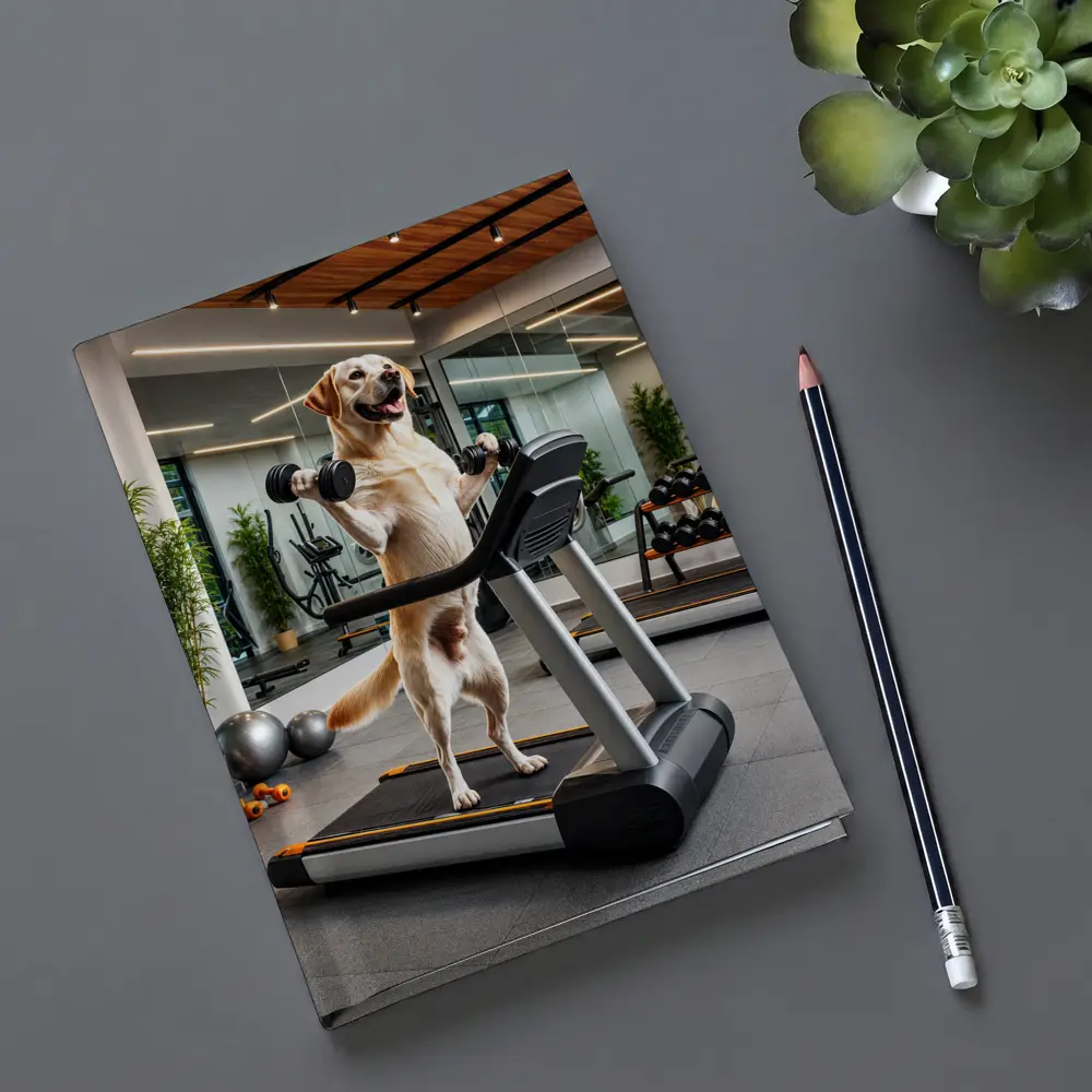 Labrador Retriever Working Out in Gym – Notebooks