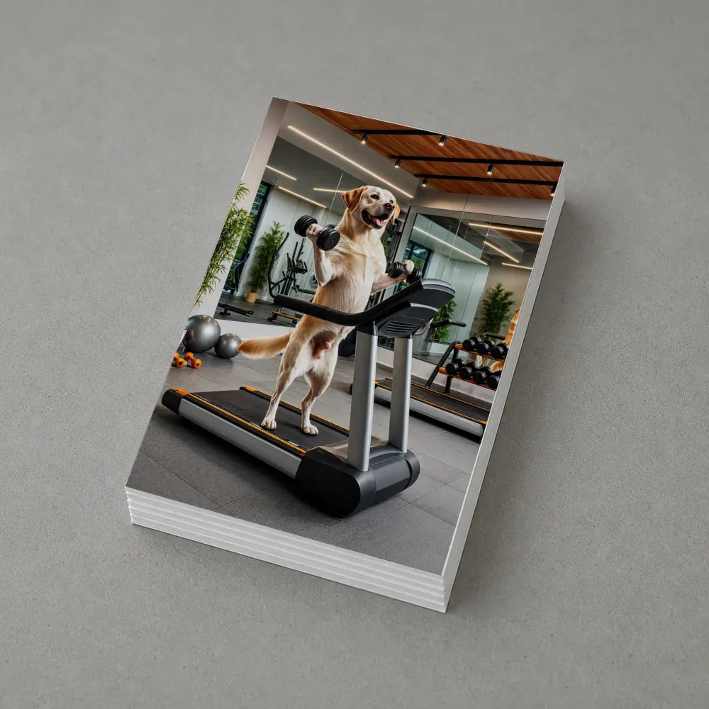 Labrador Retriever Working Out in Gym – Postcards