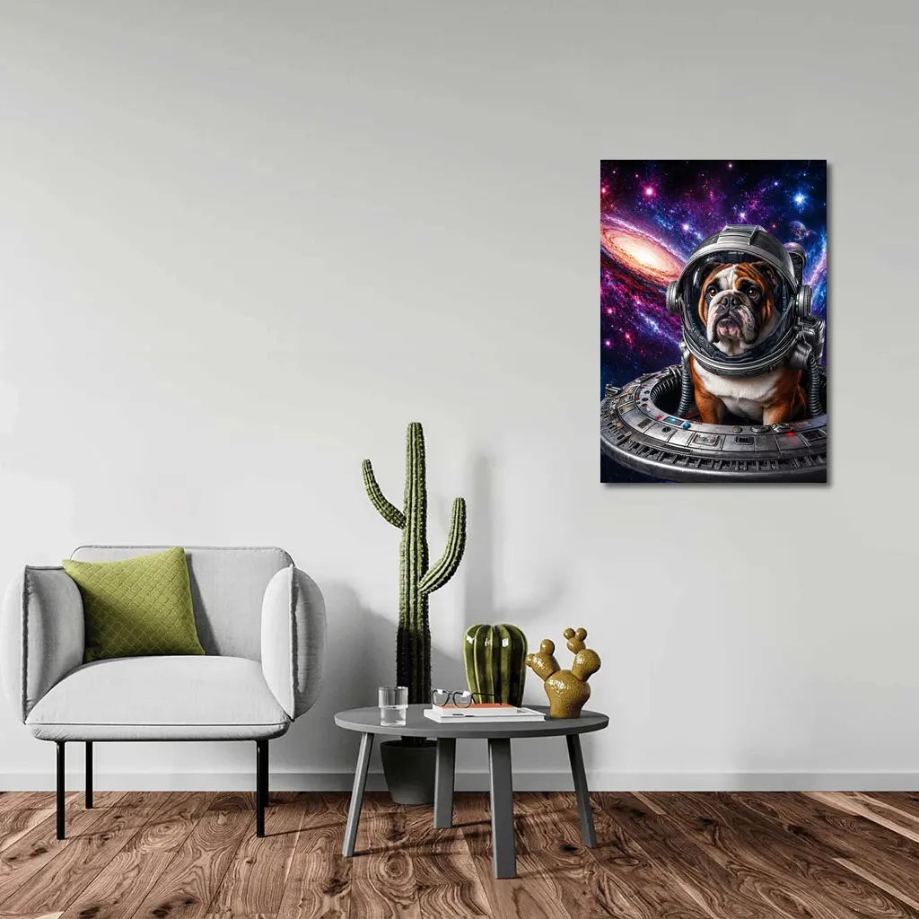 English Bulldog Astronaut Deep Space Galaxy – Wall Art