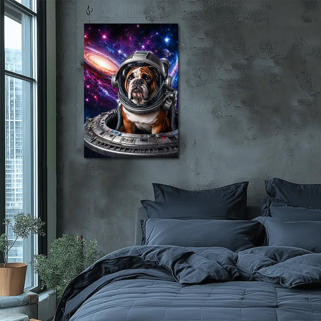 English Bulldog Astronaut Deep Space Galaxy – Wall Art