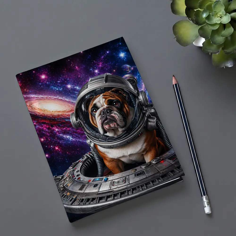English Bulldog Astronaut Deep Space Galaxy – Notebooks