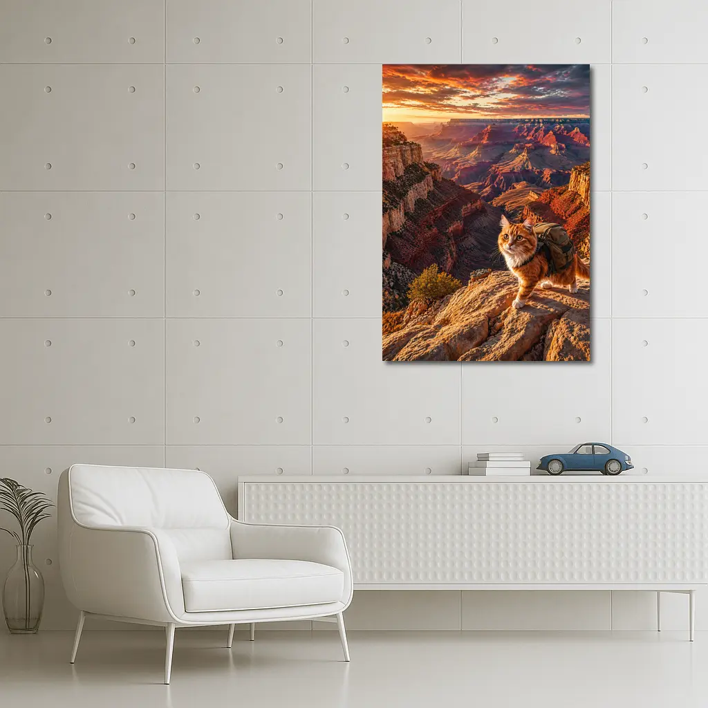 Adventure Cat Hiking Grand Canyon Sunset – Wall Art