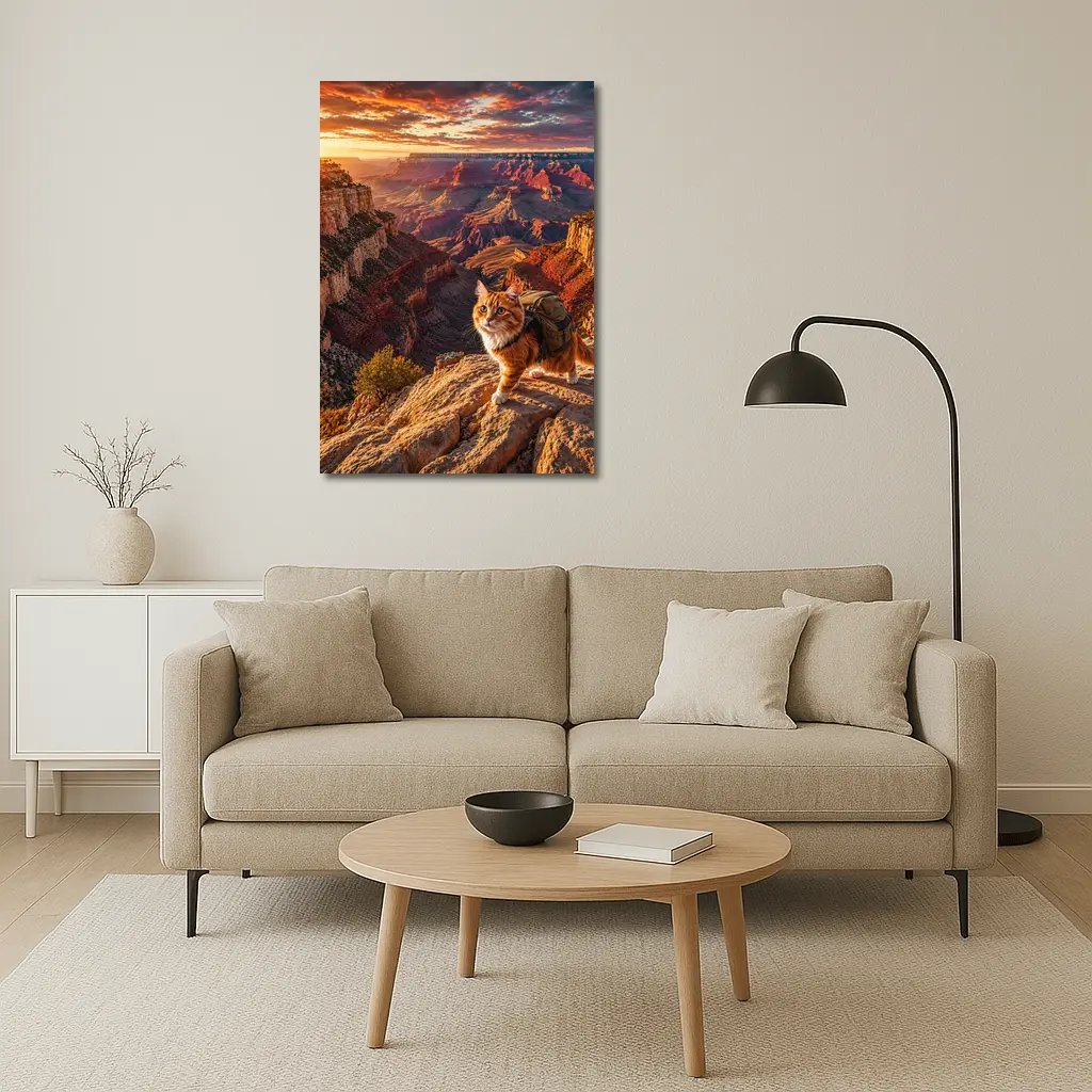 Adventure Cat Hiking Grand Canyon Sunset – Wall Art