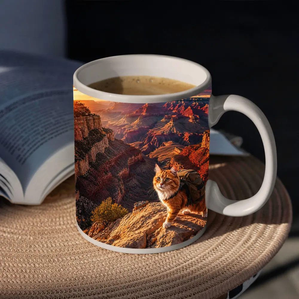 Adventure Cat Hiking Grand Canyon Sunset – Mugs