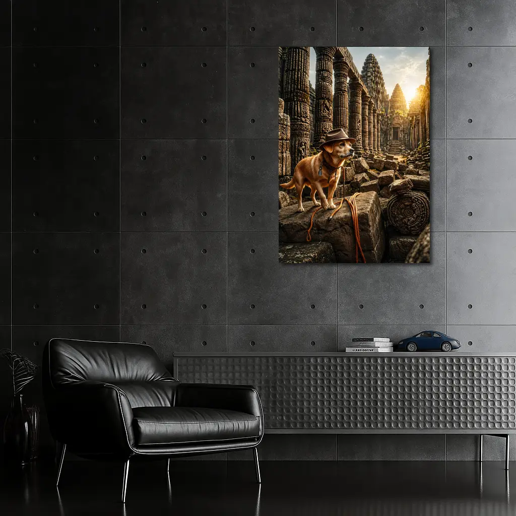 Adventure Dog Explorer Ancient Temple Ruins – Wall Art